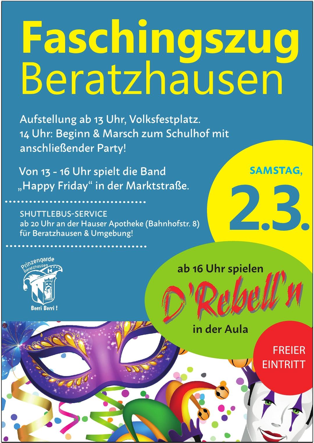 Plakat Faschingszug 02.03.2019